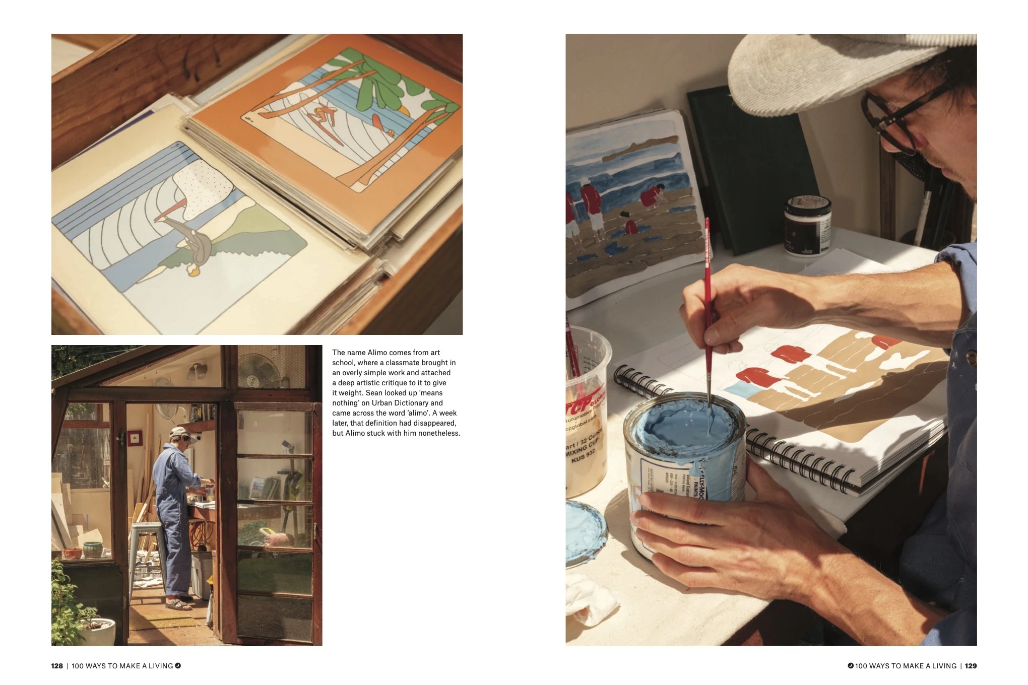 Courier Magazine, 2021 — 100 Ways to Make a Living — contemporary art, post-pop art, colorful wall art by Alimo, post-pop surf artist Brooklyn NY — image 5 of 8