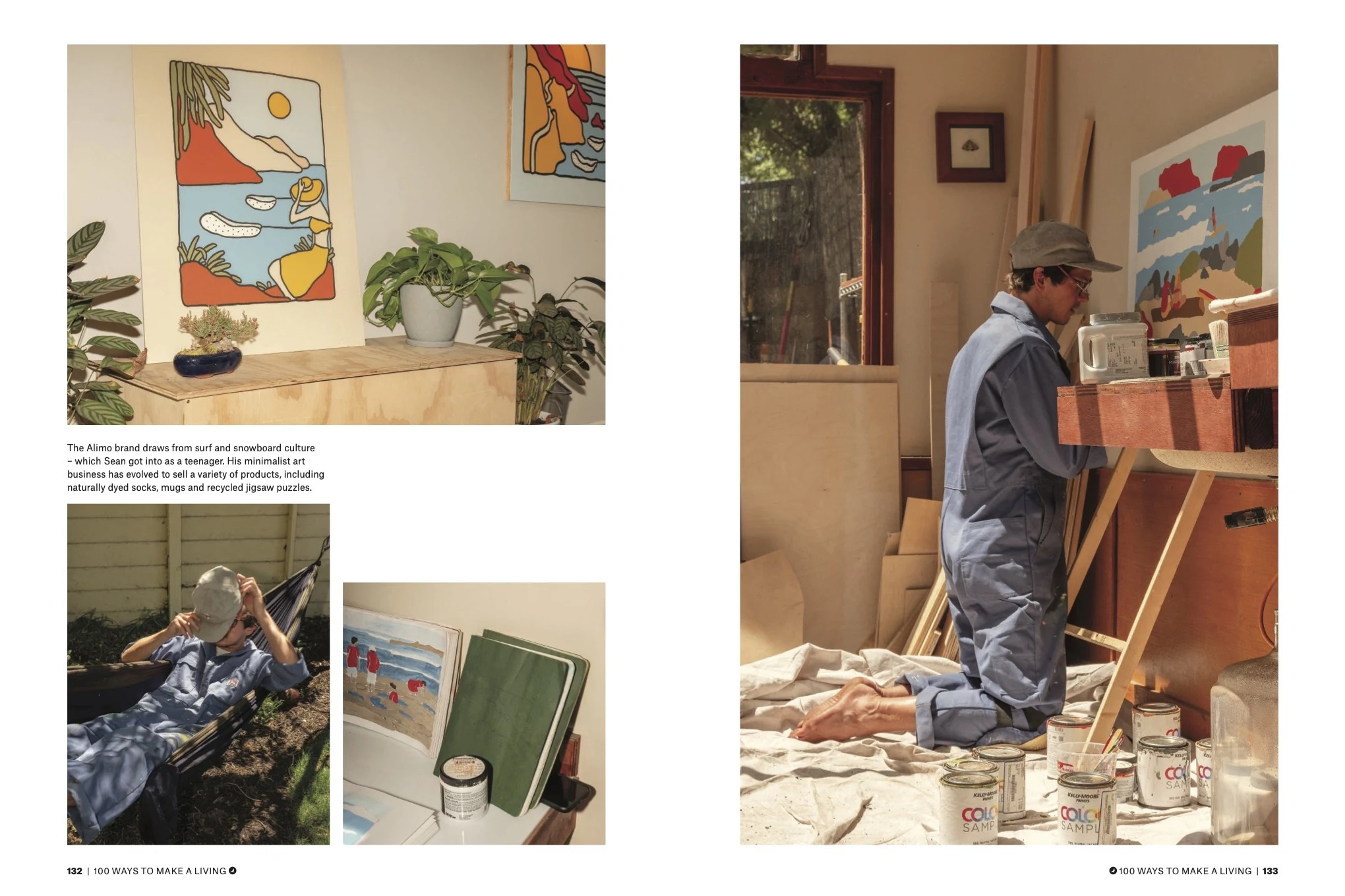Courier Magazine, 2021 — 100 Ways to Make a Living — contemporary art, post-pop art, colorful wall art by Alimo, post-pop surf artist Brooklyn NY — image 7 of 8