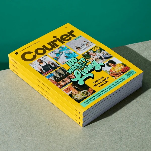 Courier Magazine, 2021 — 100 Ways to Make a Living — contemporary art, post-pop art, colorful wall art by Alimo, post-pop surf artist Brooklyn NY — image 1 of 8