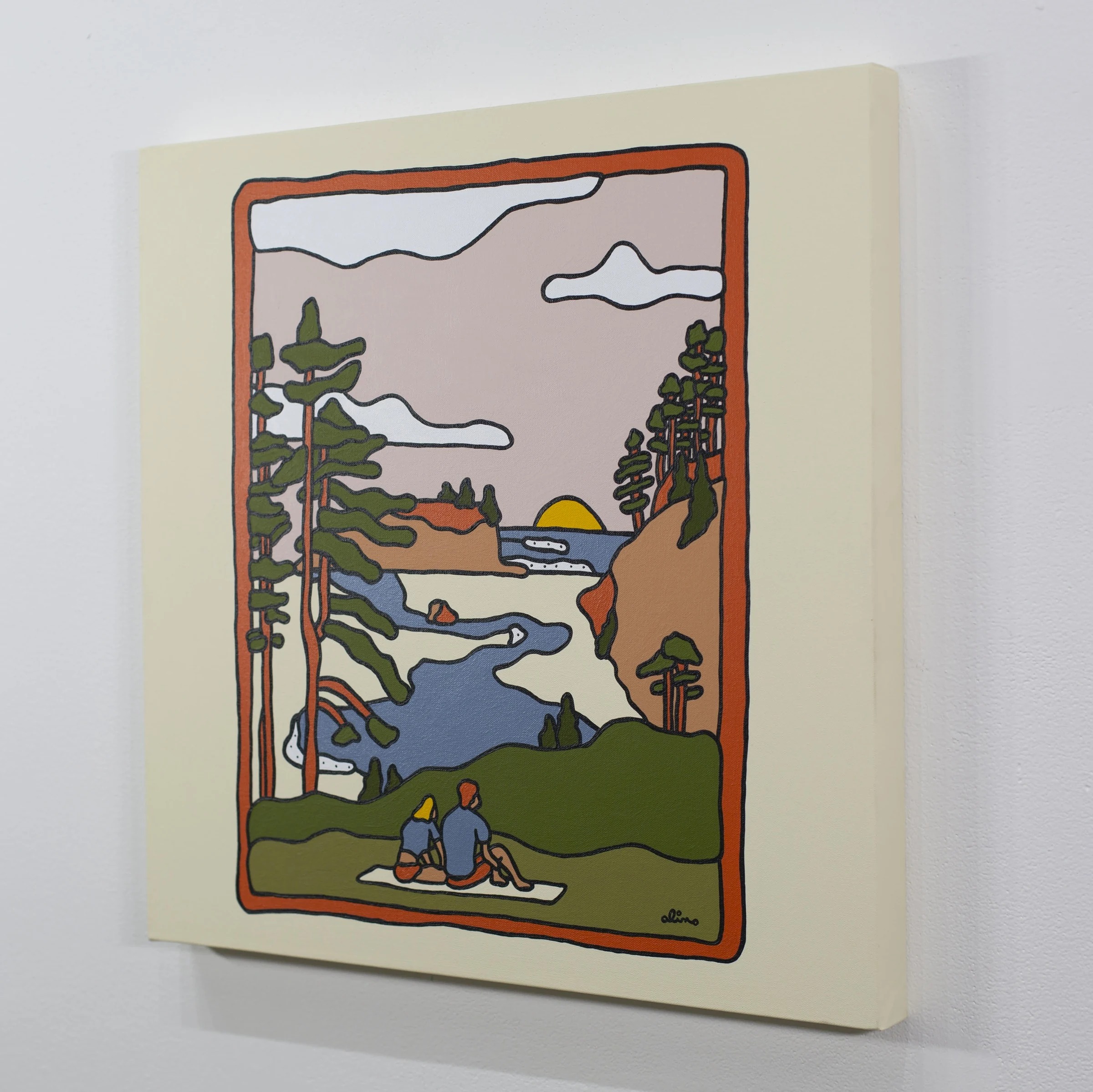 A Better View, 2022 — 18 × 24 in. — ABV Gallery, Atlanta, GA — contemporary art, post-pop art, colorful wall art by Alimo, post-pop surf artist Brooklyn NY — image 3 of 3