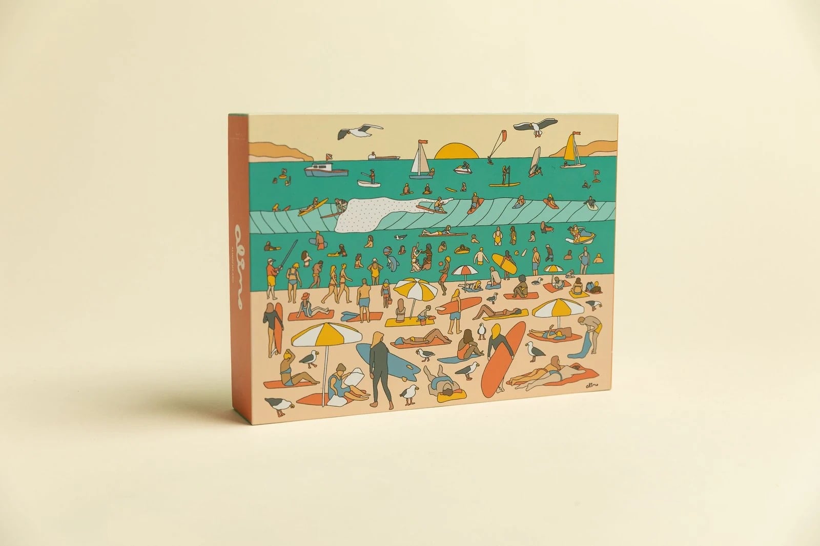 Alimo Beach Day Jigsaw Puzzle, 2020 — surf art, surf lifestyle art, ocean wall art by Alimo, post-pop surf artist Brooklyn NY — image 4 of 5