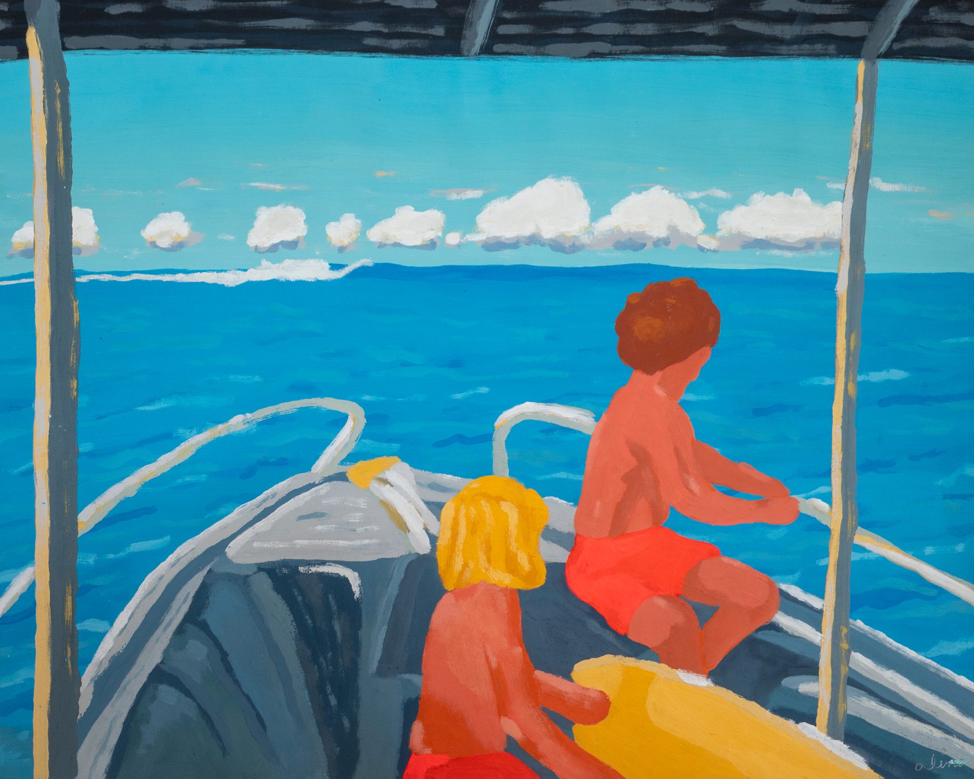 Alimo Midday Glass, Acrylic gouache on heavyweight paper, 14x17" in., Monthly Drops April Drop 2026, surf Indonesia 2026