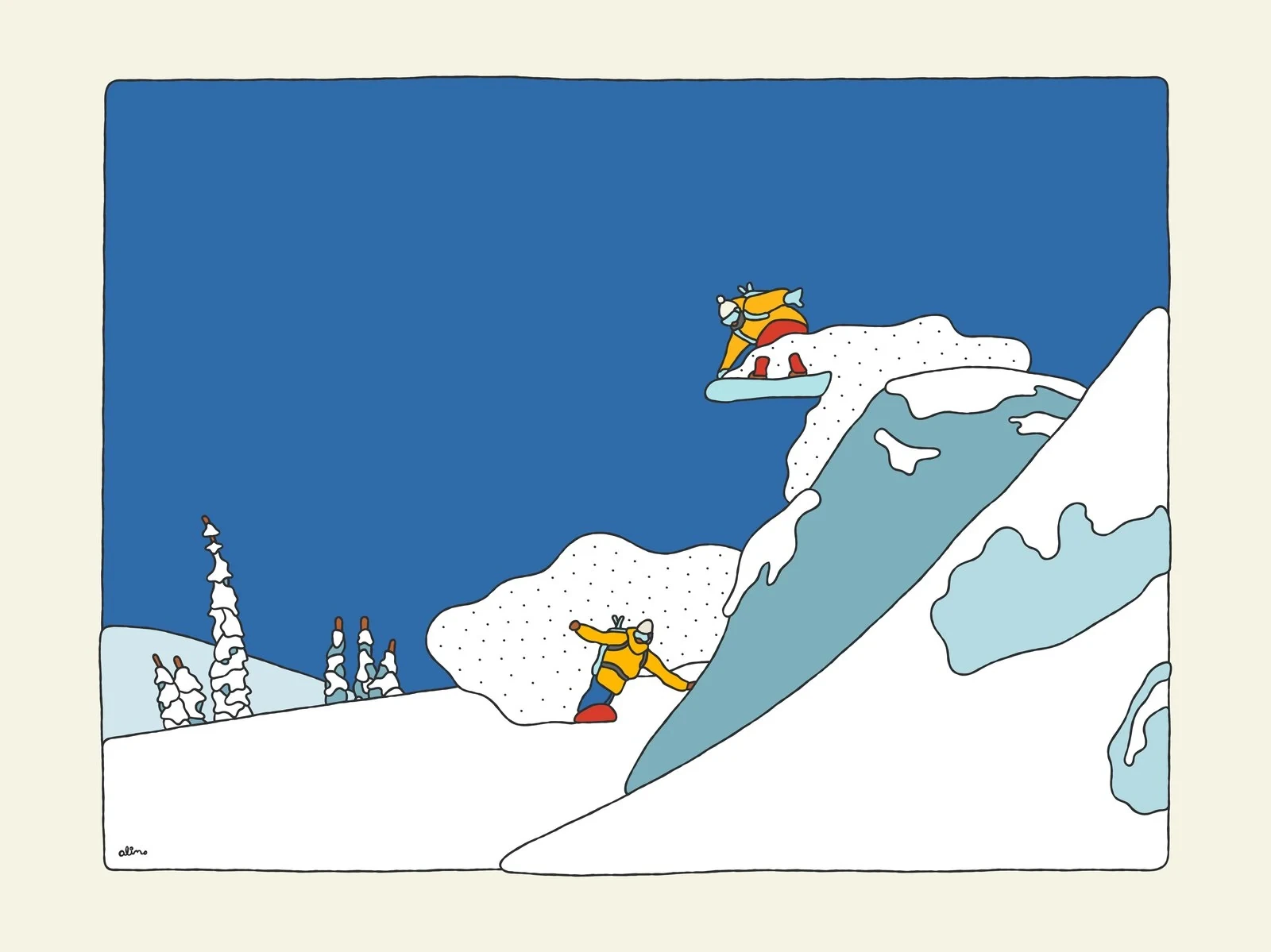 Alimo — Backcountry Steez, Digital Edition — Snow Collection, OpenSea, backcountry snowboarding digital art 2022