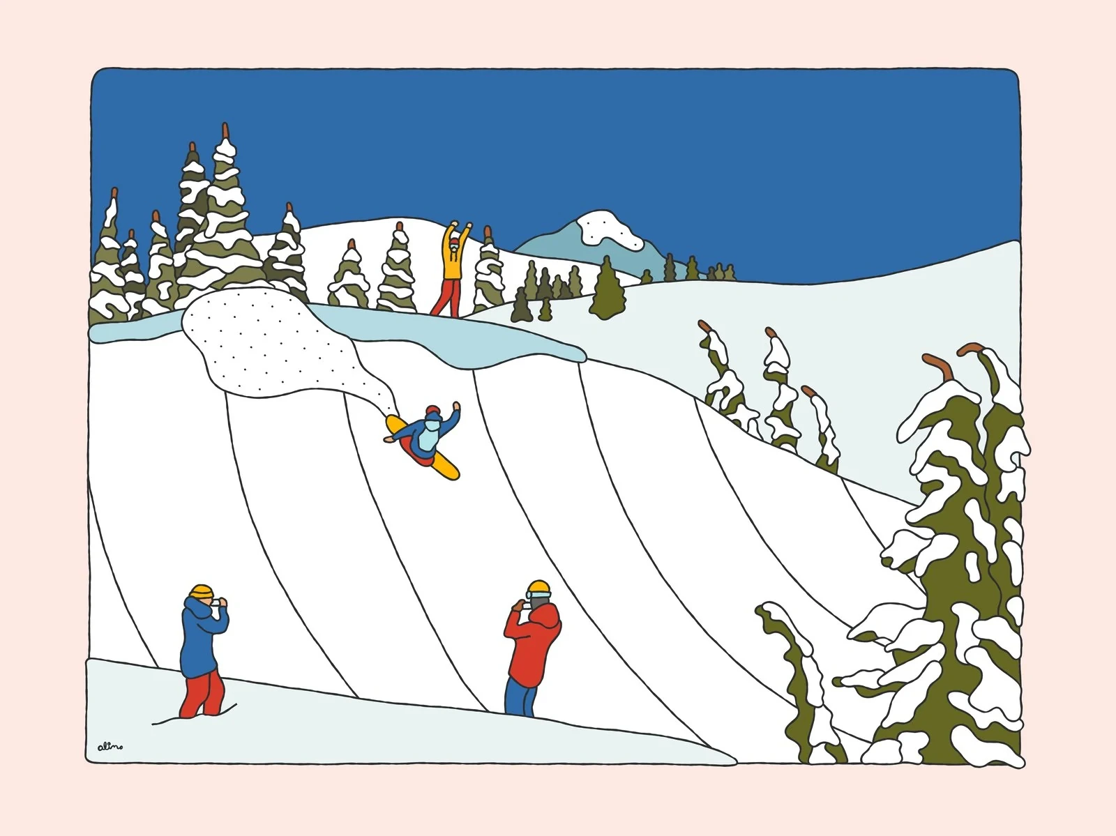 Alimo — Party Slash, Digital Edition — Snow Collection, OpenSea, backcountry snowboarding digital art 2022