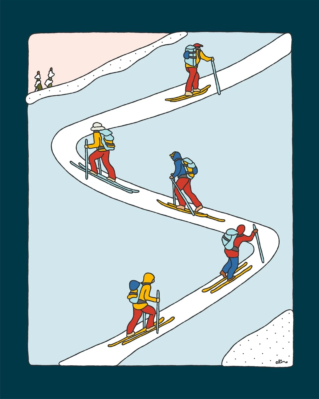 Alimo — Tippy Top, Digital Edition — Snow Collection, OpenSea, backcountry snowboarding digital art 2022