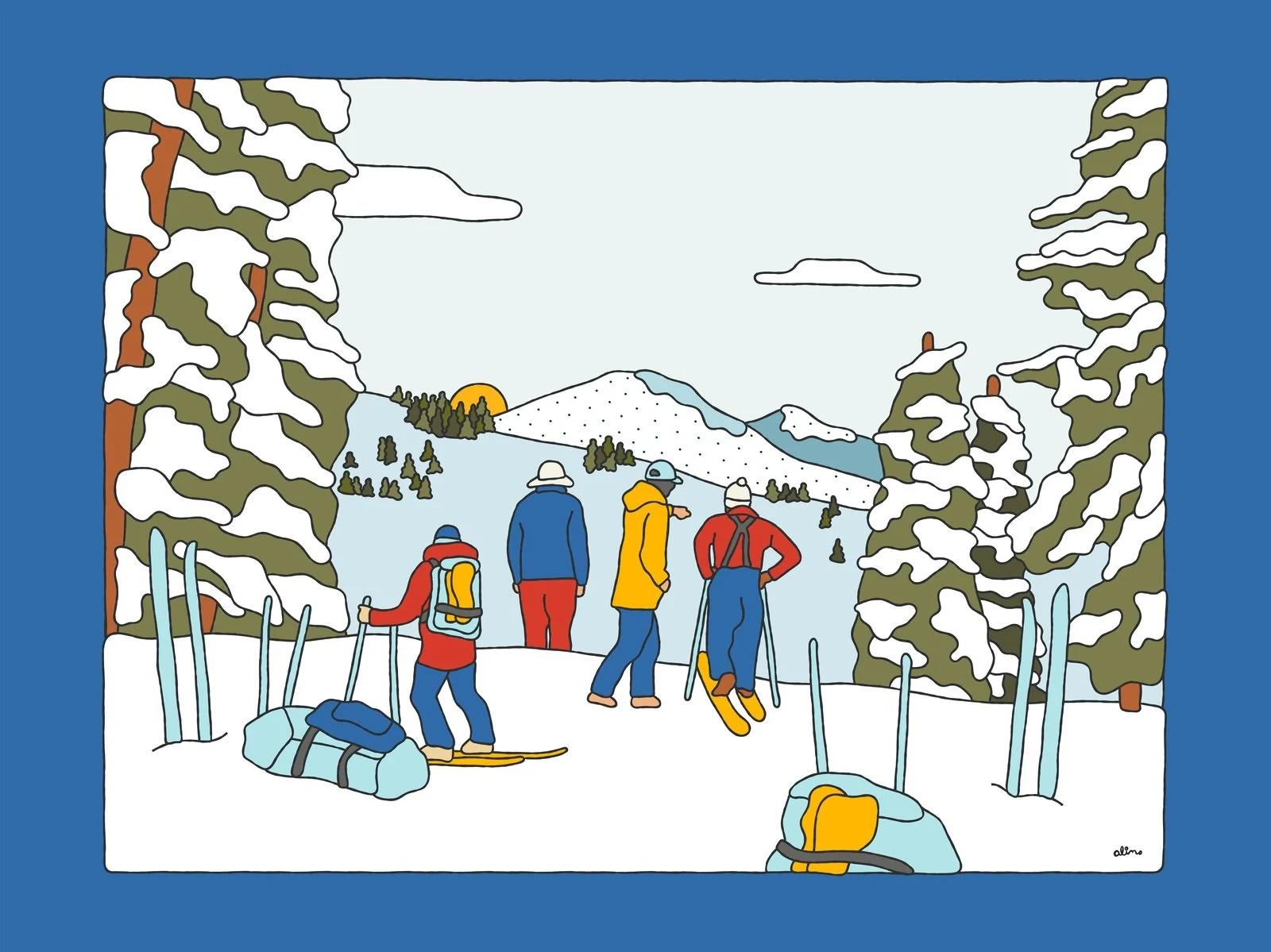 Alimo — What's Your Run?, Digital Edition — Snow Collection, OpenSea, backcountry snowboarding digital art 2022