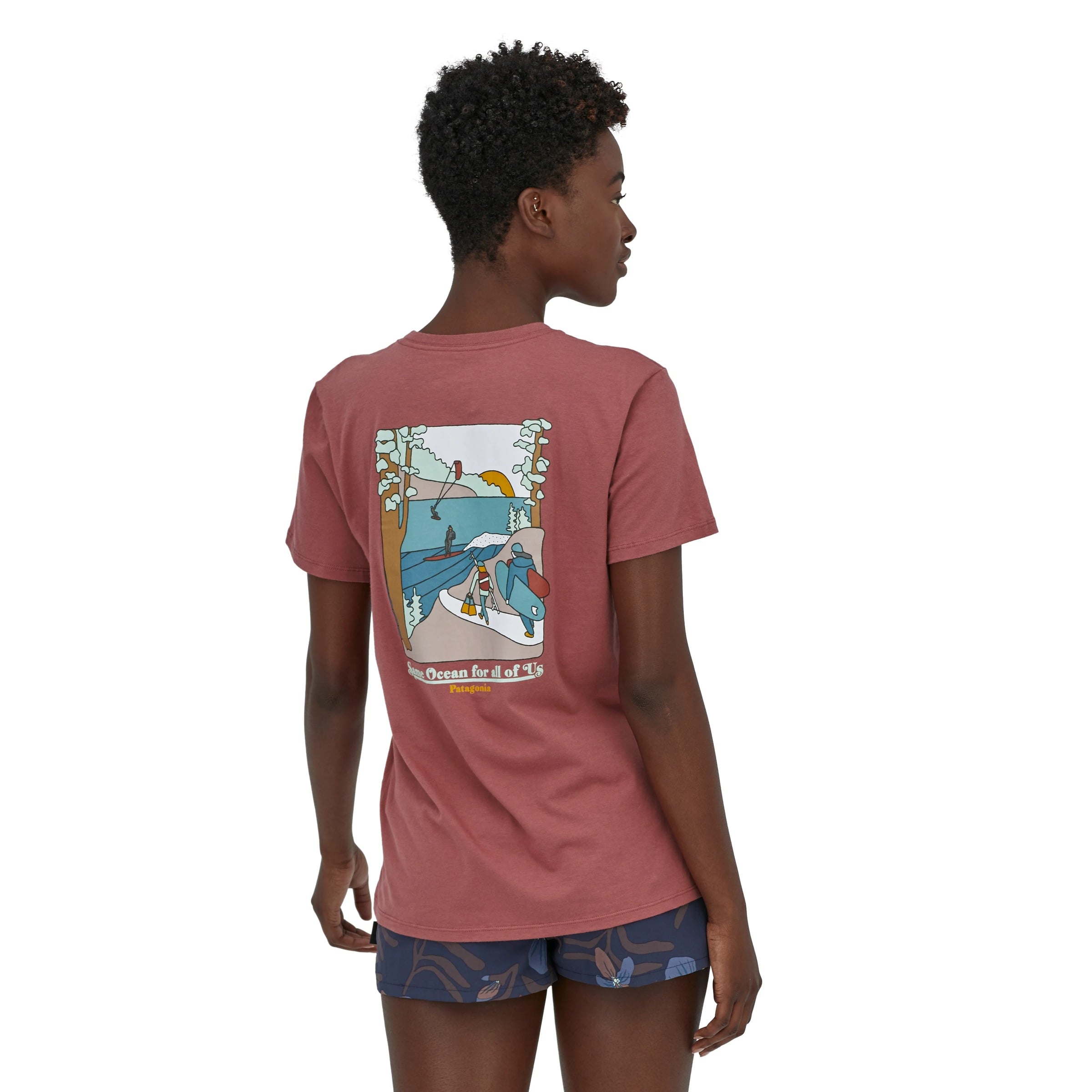 Alimo x Patagonia, 2021 — Same Ocean Organic Tee — surf art, surf lifestyle art, ocean wall art, surf lifestyle brand art, art collaboration by Alimo, post-pop surf artist Brooklyn NY — image 3 of 4