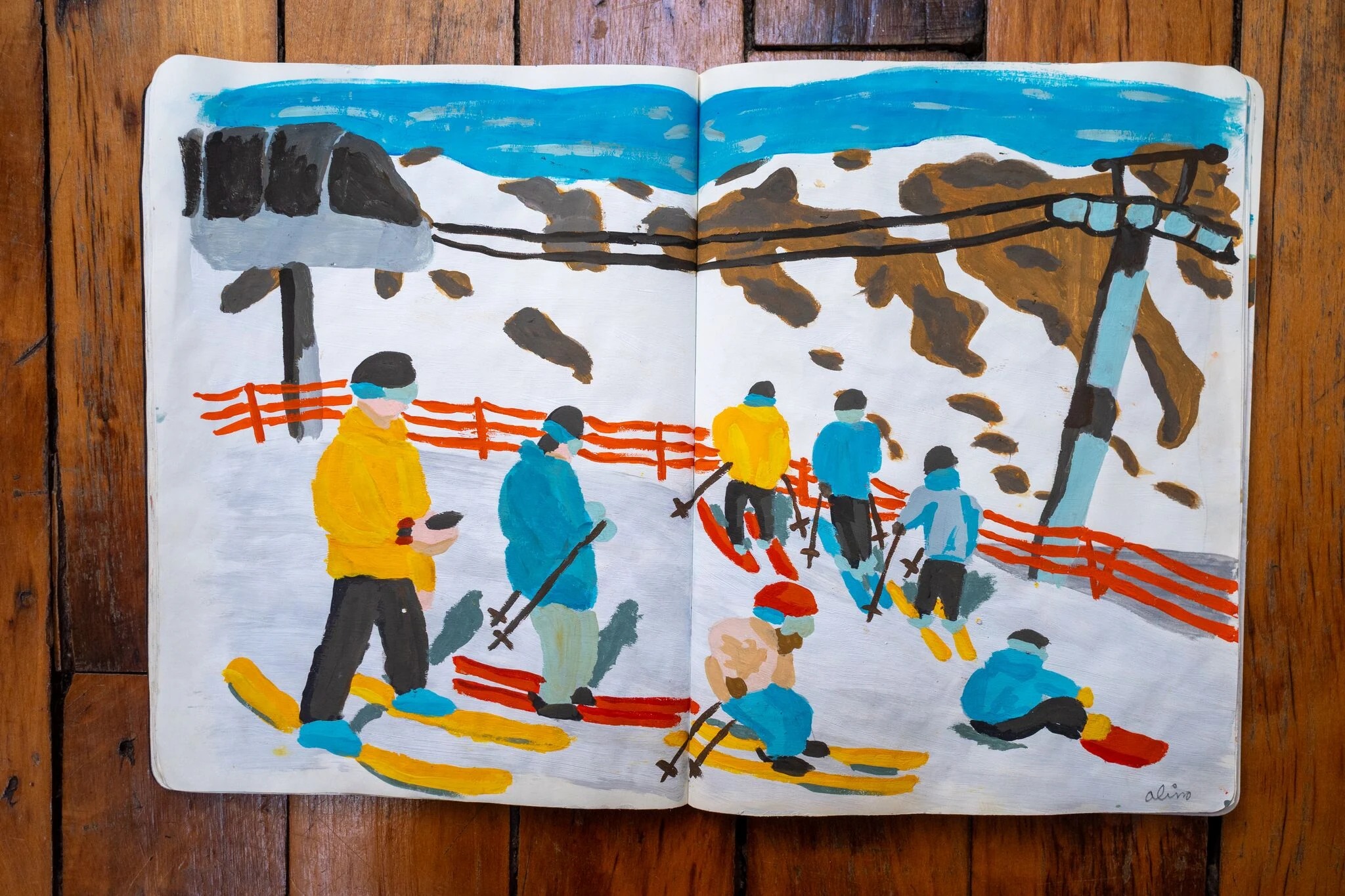 Alimo x Swatch Nines, 2025 — Visual diary — Schilthorn, Switzerland — snowboard art, snowboard wall art, mountain lifestyle art, surf lifestyle brand art, art collaboration by Alimo, post-pop surf artist Brooklyn NY — image 1 of 33
