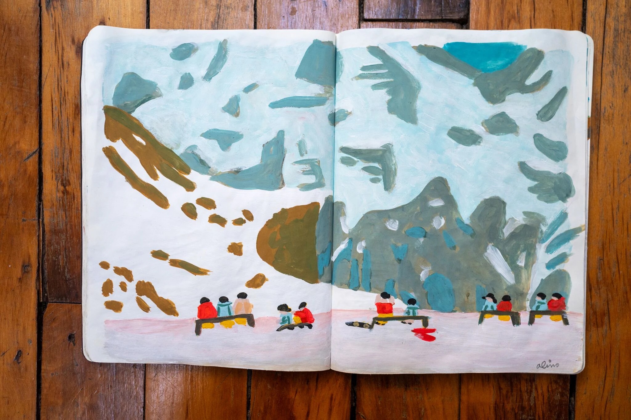 Alimo x Swatch Nines, 2025 — Visual diary — Schilthorn, Switzerland — snowboard art, snowboard wall art, mountain lifestyle art, surf lifestyle brand art, art collaboration by Alimo, post-pop surf artist Brooklyn NY — image 18 of 33