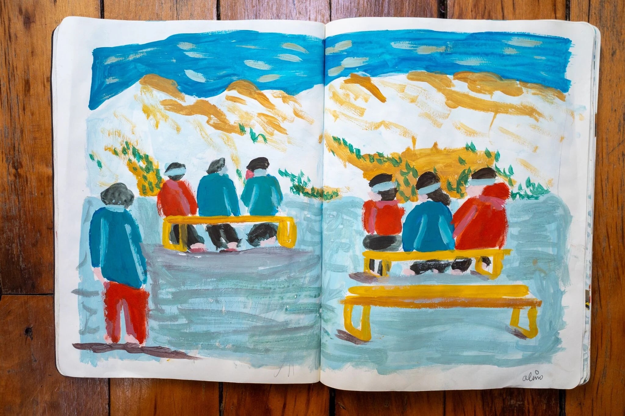Alimo x Swatch Nines, 2025 — Visual diary — Schilthorn, Switzerland — snowboard art, snowboard wall art, mountain lifestyle art, surf lifestyle brand art, art collaboration by Alimo, post-pop surf artist Brooklyn NY — image 19 of 33