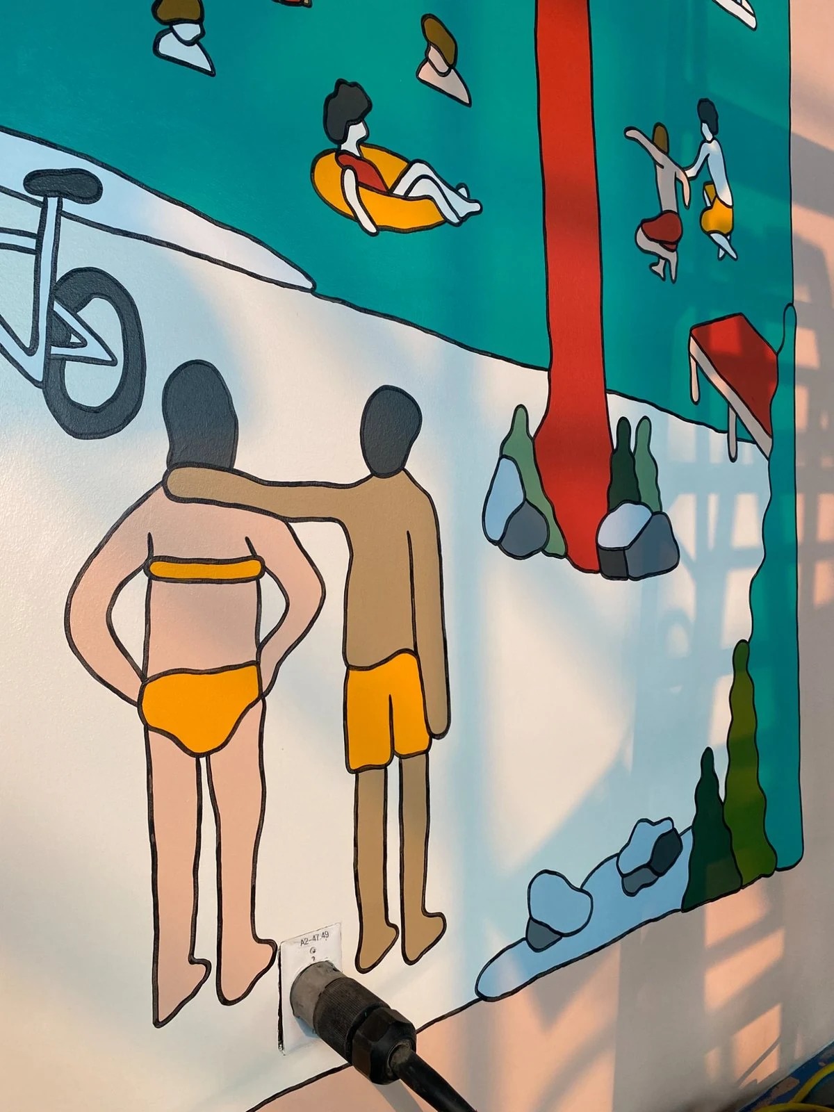Alimo x Meta Mural, 2022 — 20x20ft, Oregon — mural art, large scale painting, surf lifestyle brand art, art collaboration by Alimo, post-pop surf artist Brooklyn NY — image 5 of 5