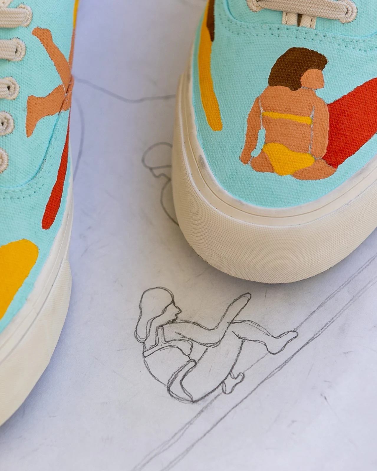 Alimo x SeaVees Shoe Collaboration, 2021 — surf art, surf lifestyle art, ocean wall art, surf lifestyle brand art, art collaboration by Alimo, post-pop surf artist Brooklyn NY — image 3 of 5