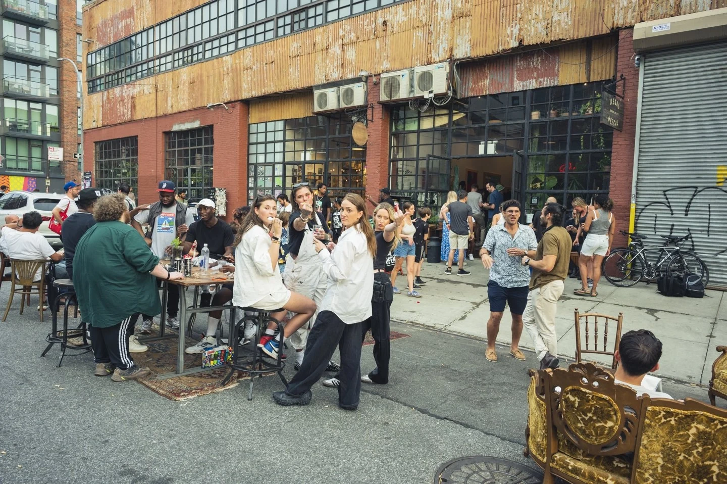 Alimo — Opening Night gallery evening atmosphere — Solitude Safari, Ilegal Mezcal, Greenpoint, NYC 2023