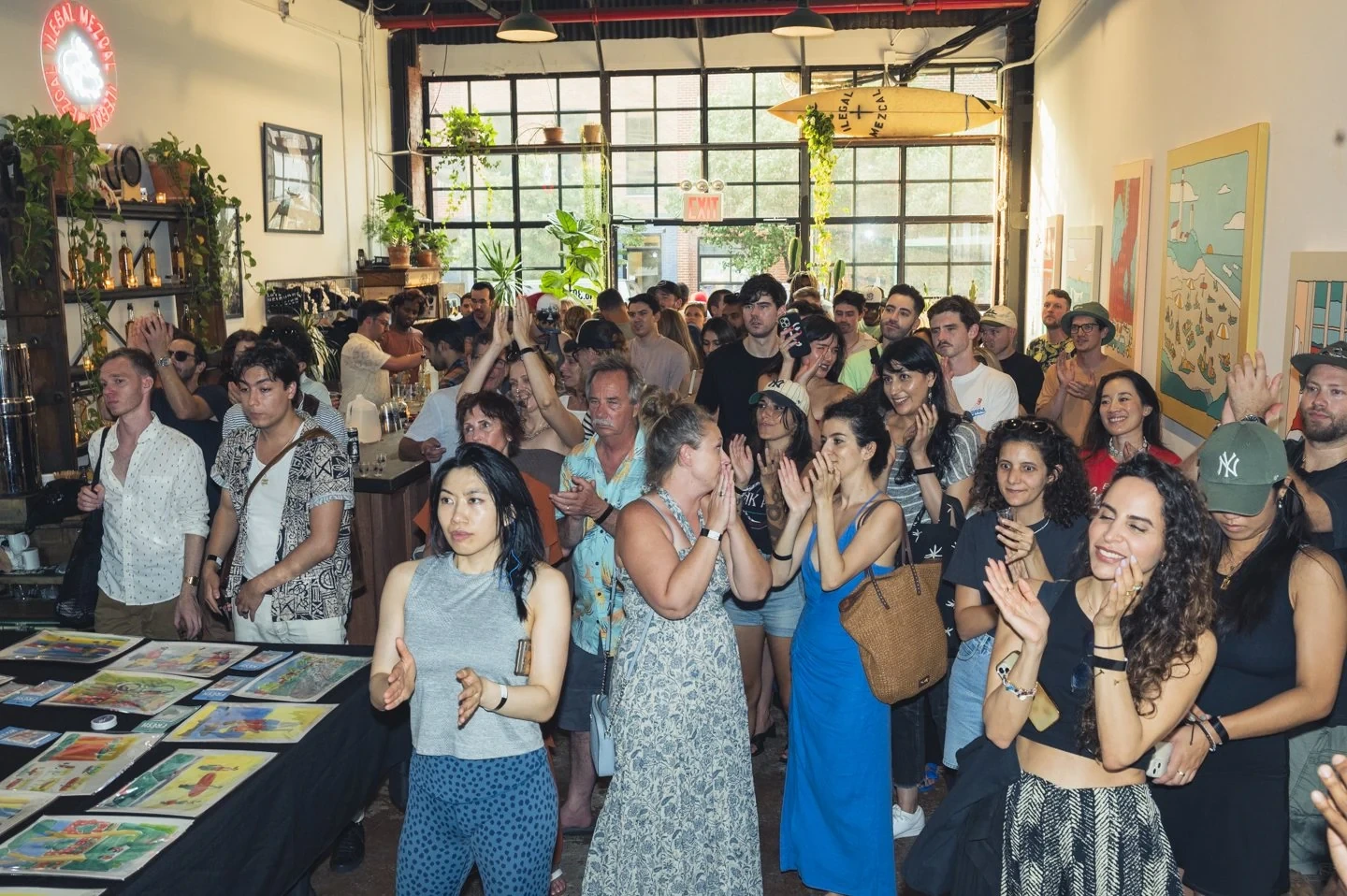 Alimo — Opening Night Alimo with artwork — Solitude Safari, Ilegal Mezcal, Greenpoint, NYC 2023