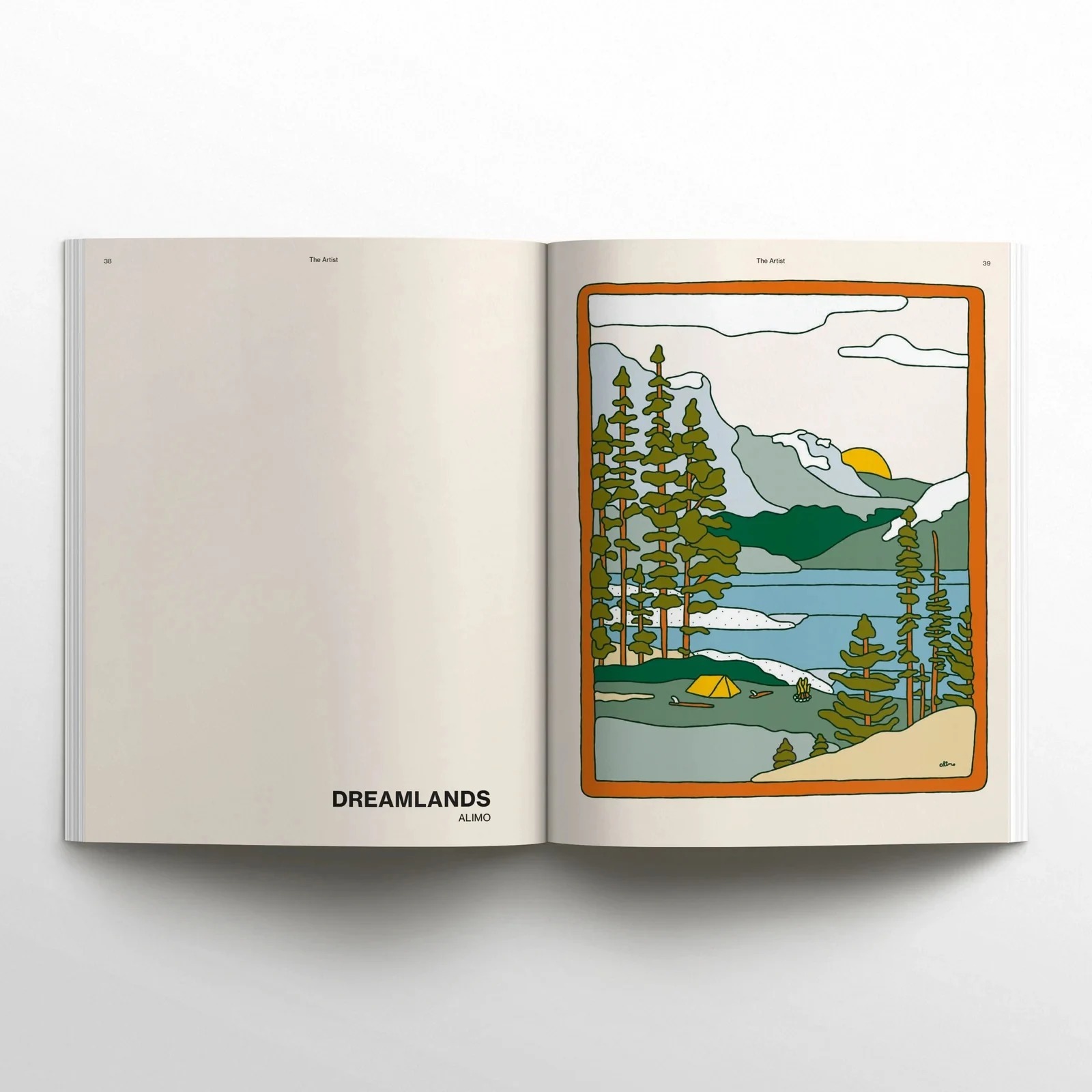 Waves and Woods Magazine, 2025 — Selected interview spread — surf art, surf lifestyle art, ocean wall art by Alimo, post-pop surf artist Brooklyn NY — image 2 of 3